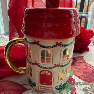Barnes & Noble Festive Mug with Gold Handle